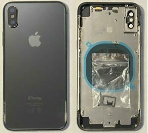 [DST-03798] Scocca posteriore back cover in vetro completa di frame per iPhone X nera