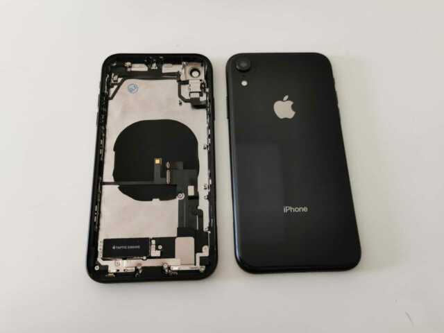 Scocca posteriore back cover Iphone XR con frame nero