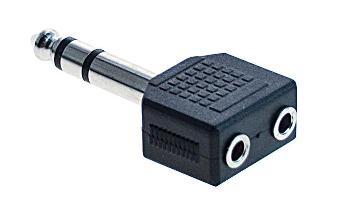 Adattatore audio Jack 6.3 mm stereo / 2 Jack 3.5 mm stereo femmina QuikLok