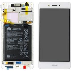 Display LCD completo di touch screen e bateria originale per Huawei Nova smart DIG-L01 - Bianco