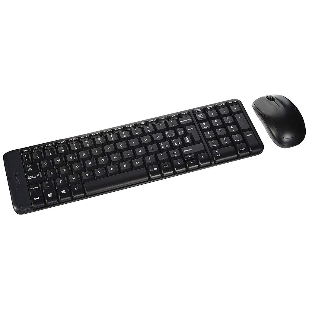 Tastiera + Mouse Cordless Logitech Retail Usb MK220 - Nero