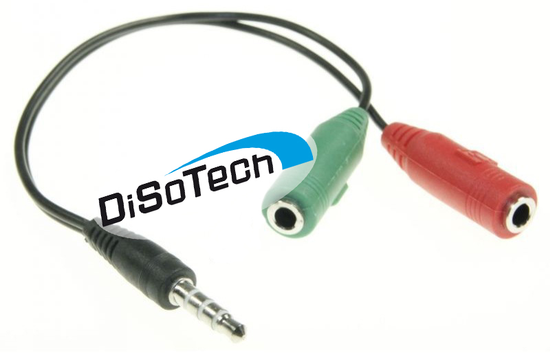 Adattatore da 2 Jack 3,5mm Mic + Cuffie a singolo Jack 3,5mm 4 Poli