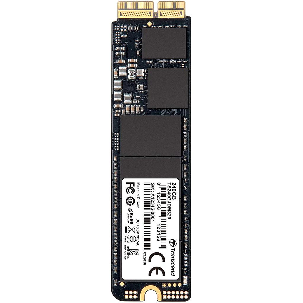 Transcend TS240GJDM820 JetDrive 820 240 GB per MacBook Air 11" & 13" (Metà 2013 - 2017), MacBook Pro Retina 13" & 15" (Fine 2013 - Metà 2015)