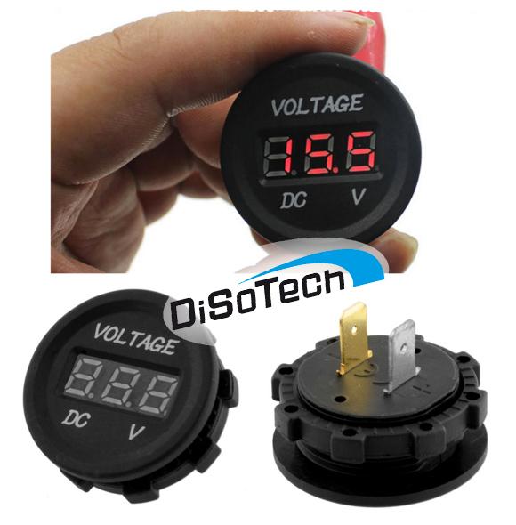 Voltmetro a pannello per auto con display rosso