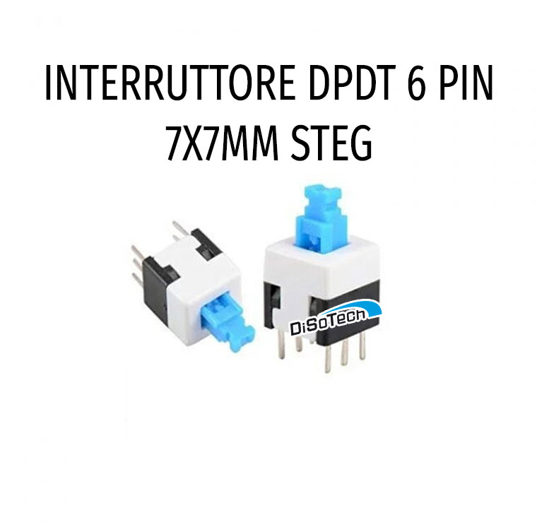 [Ref 2345] Switch On/Off Verticale 6 Pin 7X7mm DPDT STEG