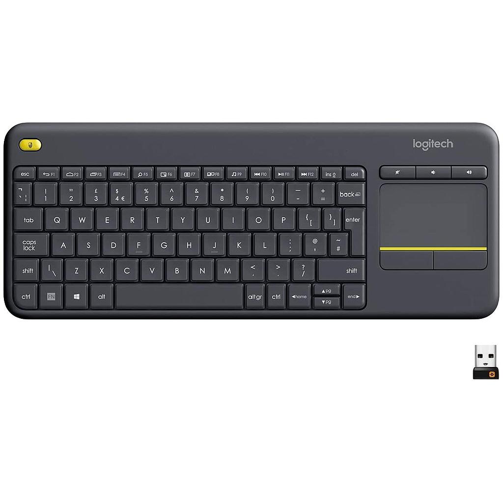 [K400 PLUS] TASTIERA CON TOUCHPAD CORDLESS LOGITECH RETAIL K400 PLUS