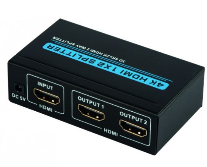 Splitter HDMI 2VIE 1X IN - 2X OUT CON ALIM.
