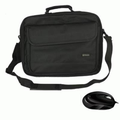 [P004-K261-16+M] Borsa per Notebook 16,1" Nera + Mini Mouse - Atlantis