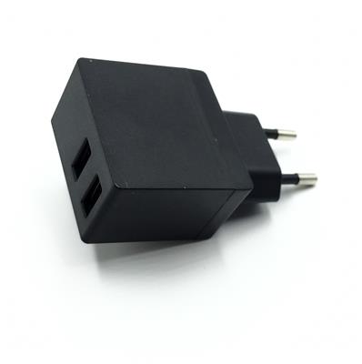 [onlytop-nero24a2p] ALIMENTATORE CARICABATTERIE 2,4A CON 2 PORTE USB