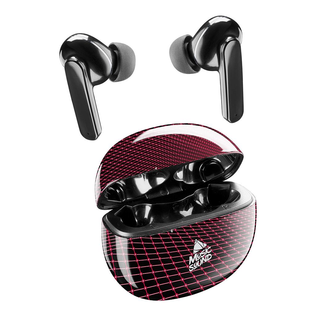 AURICOLARI BLUETOOTH STEREO SENZA FILI CON CUSTODIA DI RICARICA BLACK