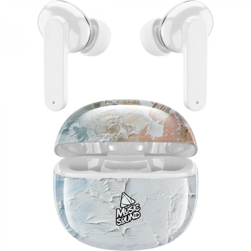 [BTMSTWSINEAR2] AURICOLARI BLUETOOTH STEREO SENZA FILI CON CUSTODIA DI RICARICA WHITE