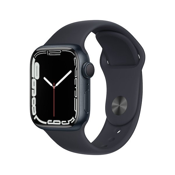 Apple Watch Series 7 GPS, 41mm Cassa in Alluminio Nero - Cinturino Sport Nero