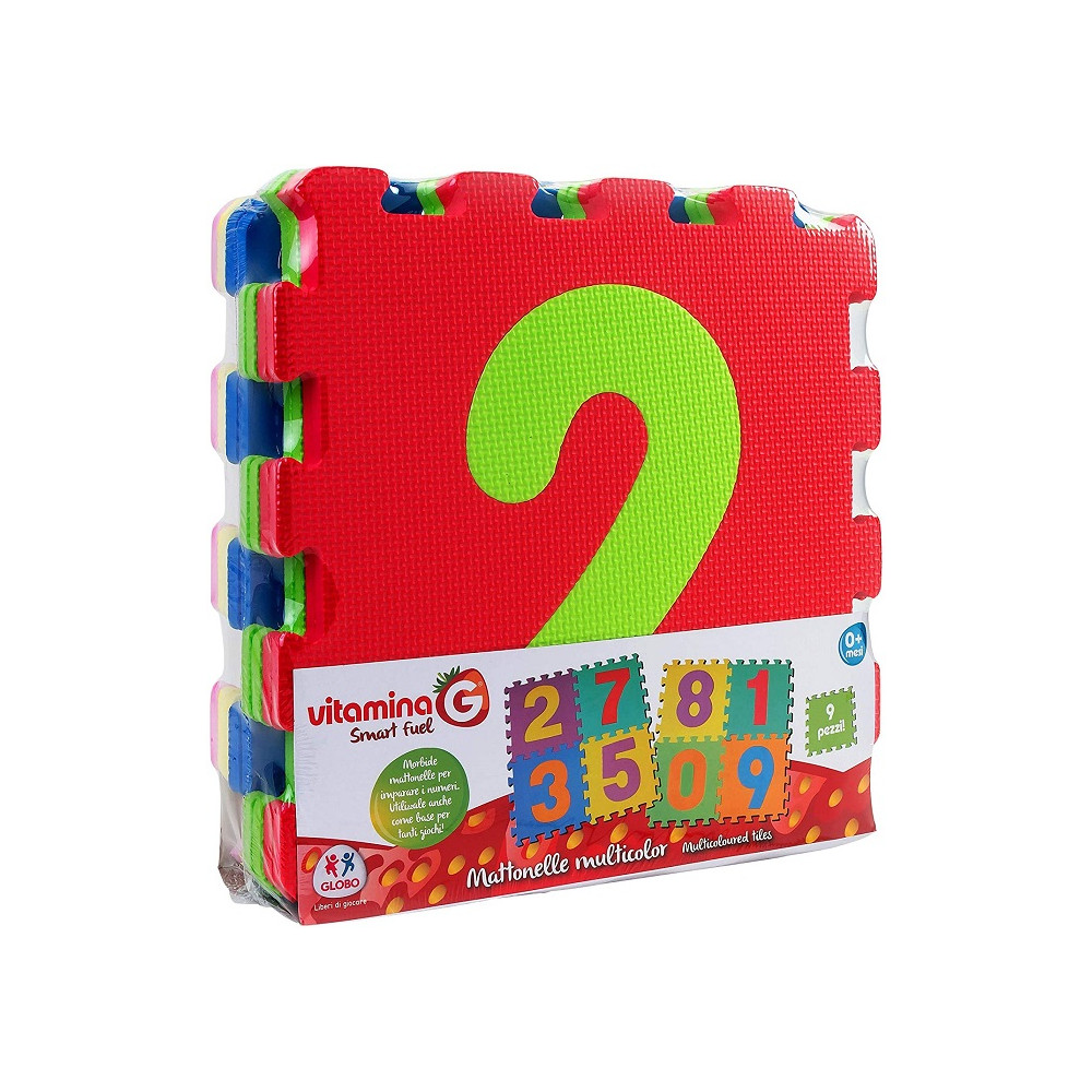 Globo Vitamina G Mattonelle Puzzle Tessere Tappeto Numeri 9 Pezzi