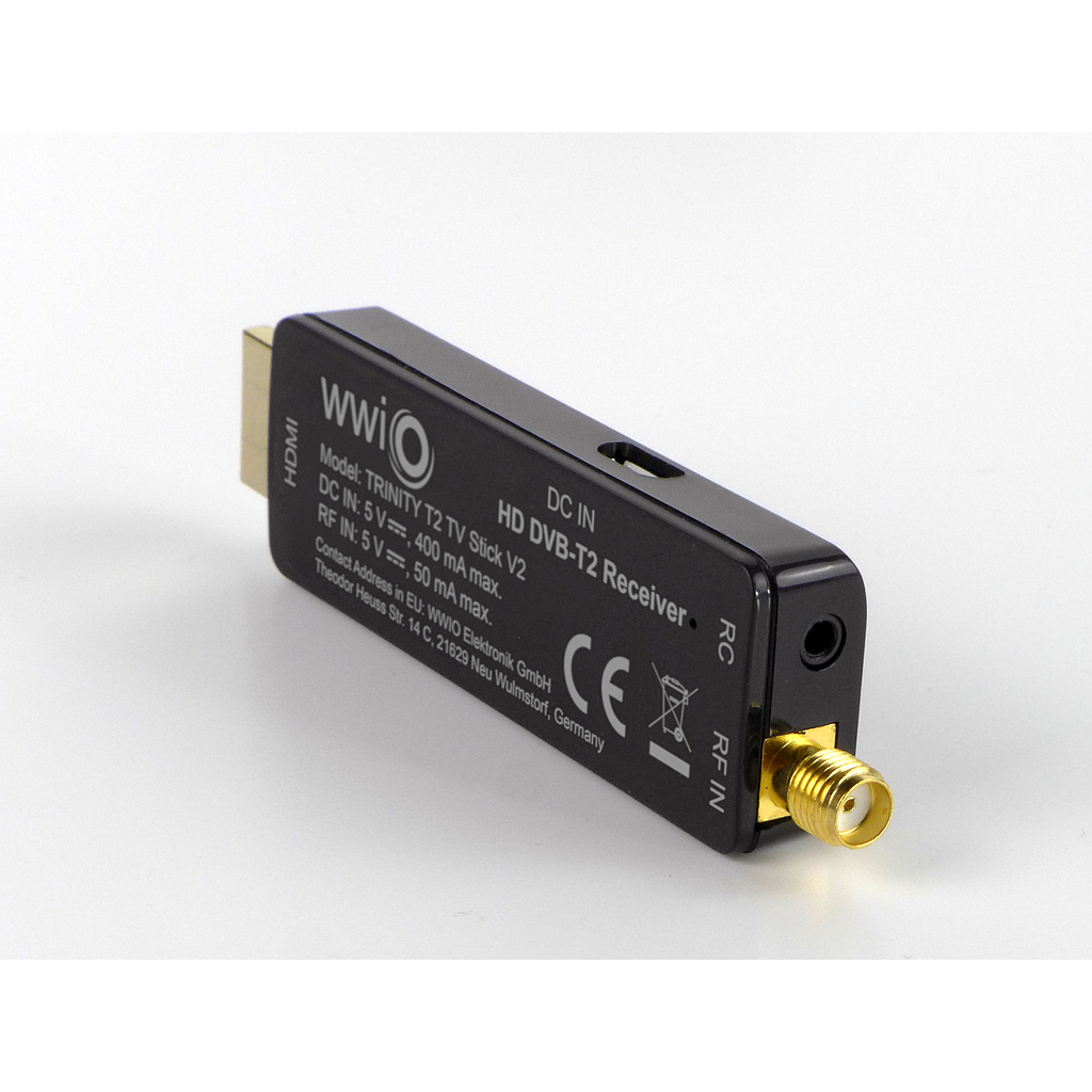 [TRINITY-T2-V2-STICK] DECODER WWIO TRINITY T2 V2 STICK HDMI CON DVB-T2 INTEGRATO