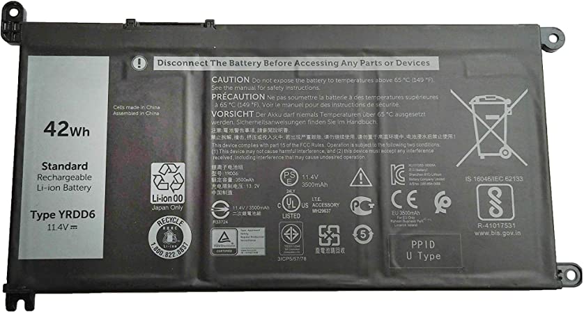 Batteria originale YRDD6 per notebook Dell Vostro 3500