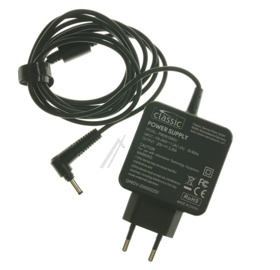 [PSE50134-EU] Alimentatore Lenovo Compatibile 20V 2,25A 45W 4.0x1.7mm