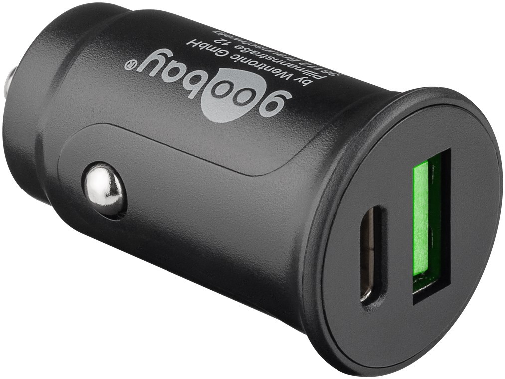 Caricabatterie rapido per auto USB-C™ PD (alimentazione) Dual-USB - Goobay