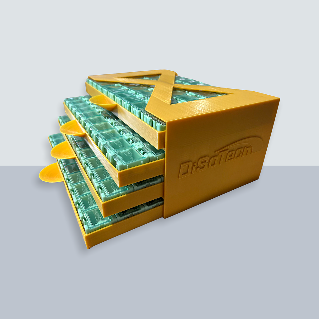 [DST-05794] Supporto cassettiera da laboratorio per componenti elettronici SMD 4 scomparti