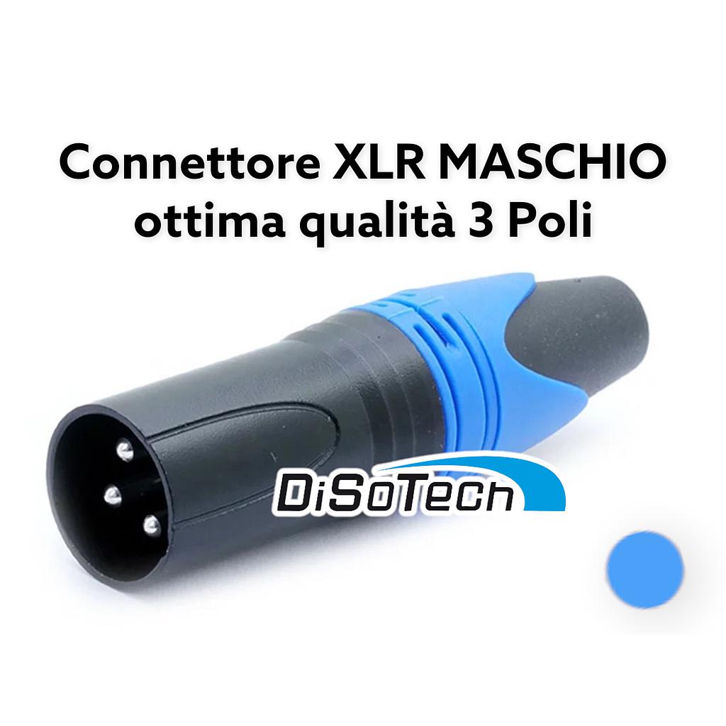 [DST-06010] Connettore Audio Spina XLR 3 Maschio Poli Nero/Blu