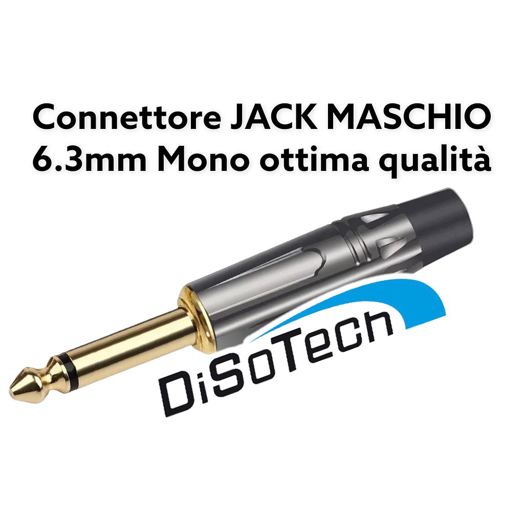 Connettore Audio Spina Jack 6.3mm Maschio Nero Alta Qualità