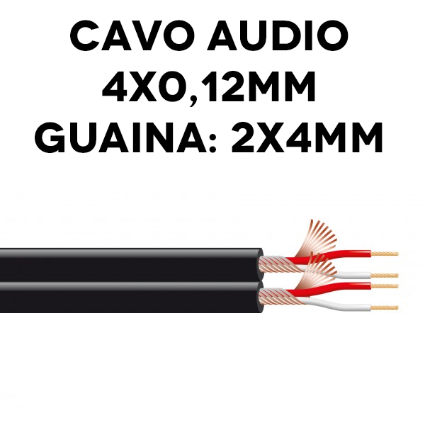 [ACZZ106] Piattina Cavo audio 4x0,12mm guaina 2x4mm