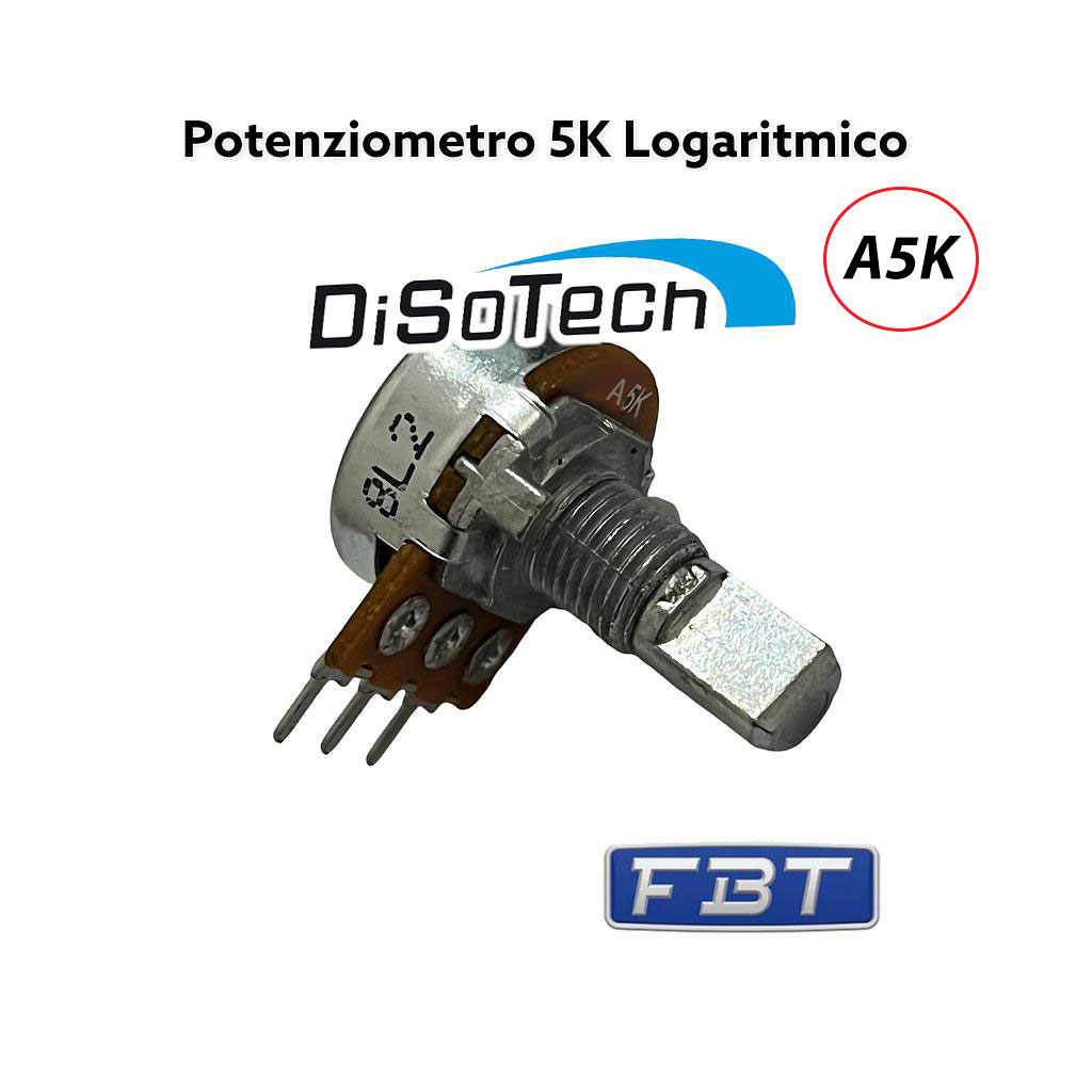 [DST-06123] Potenziometro Volume 5K A5K Logaritmico FBT Albero liscio 15mm