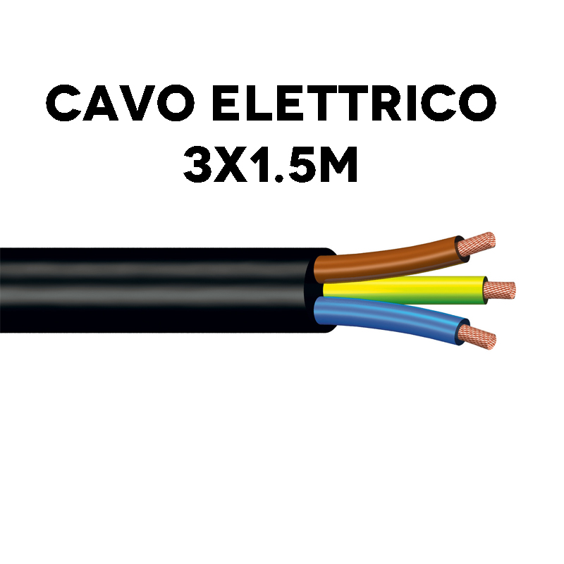 Cavo Tripolare nero morbido 3x1,5mm 220V/230V