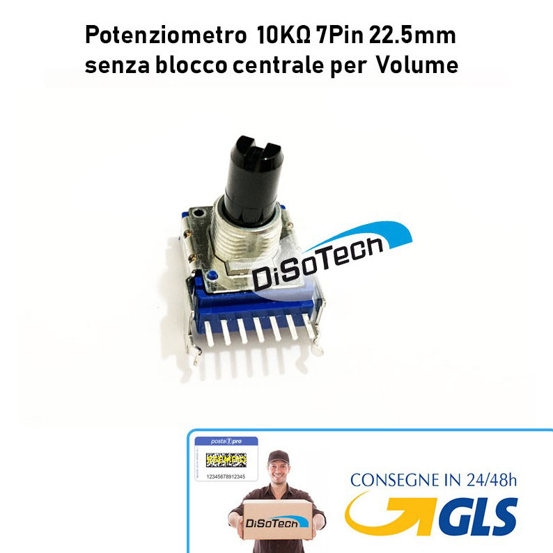 [RK14K12B0A0E] Potenziometro ALPS 10K 103A 7Pin 22.5mm senza blocco centrale Logaritmico