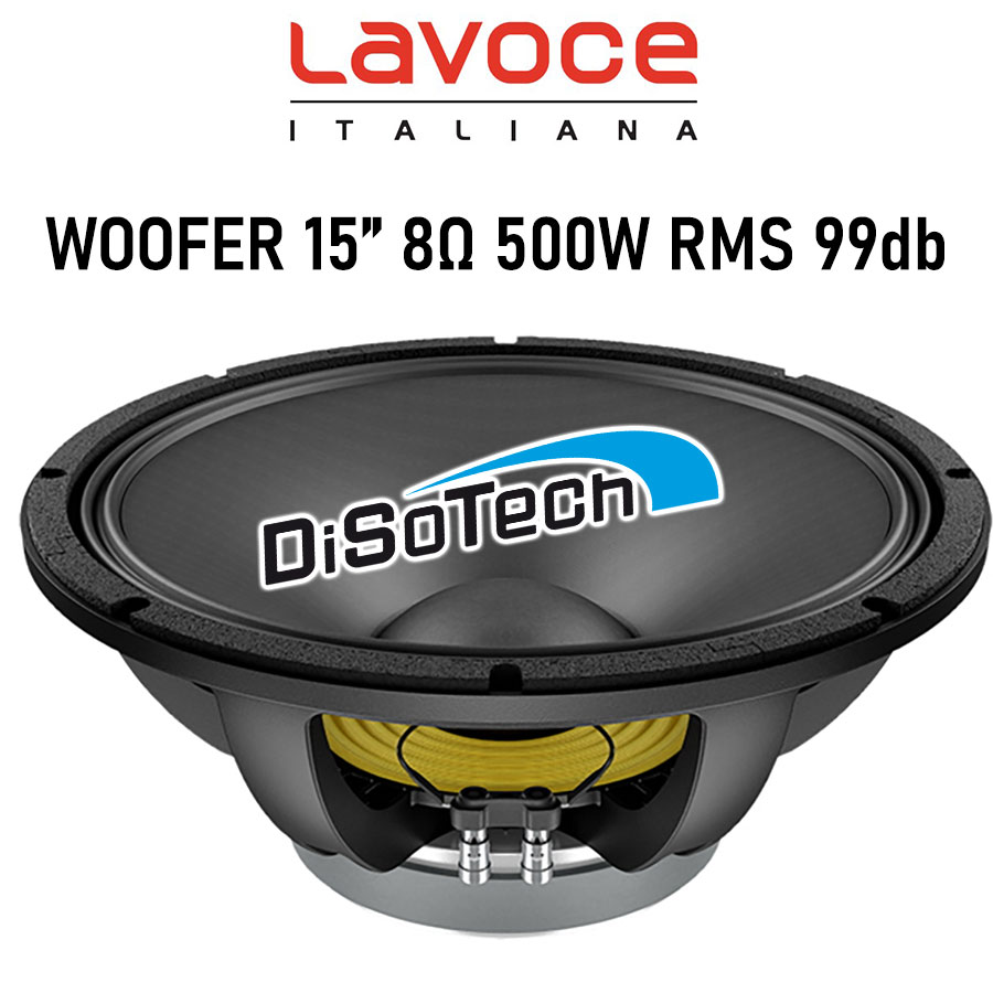 Woofer LAVOCE in ferrite 15" 8ohm 500W RMS