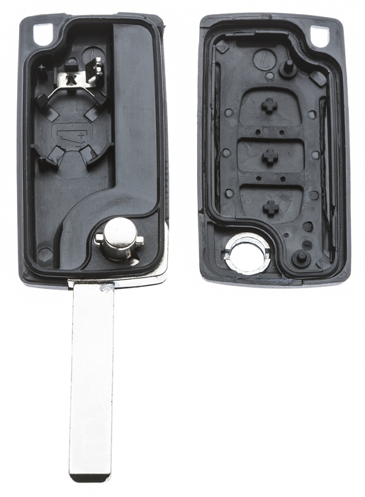 [HU83BRS8] Guscio per chiave Citroen e Peugeot 3 tasti con porta batteria