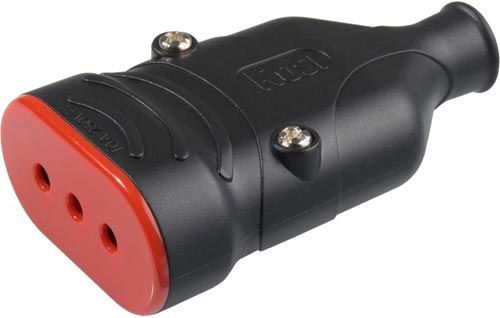 [RS78204] Presa Mobile 10A 2P+T Monoblocco Antischiacciamento - Nero