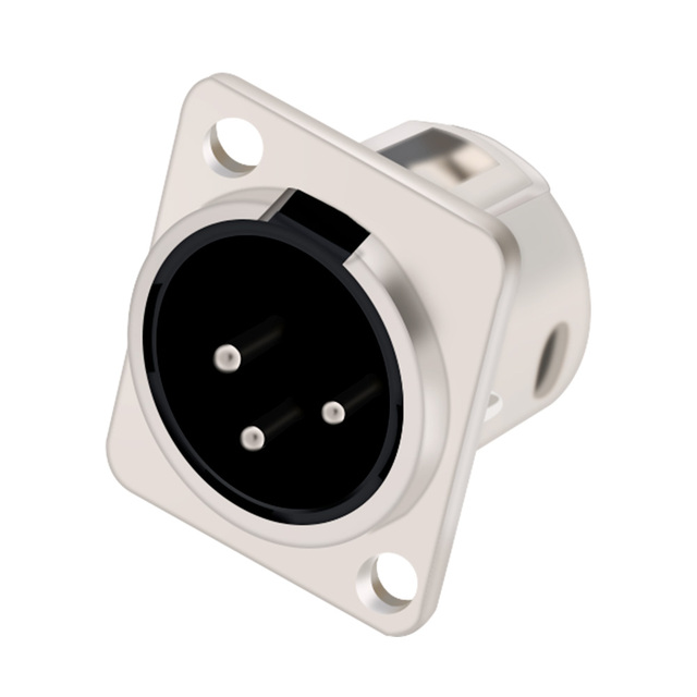 [DST-14341] Spina Maschio Cannon XLR da pannello in alluminio