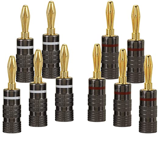 Spina a banana da 4 mm - Connettore per altoparlanti audio placcato oro