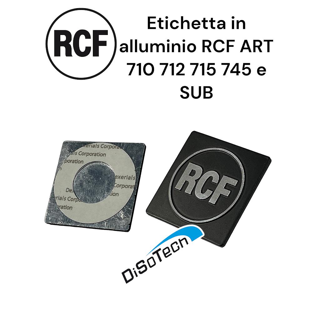 Etichetta Marchio rete logo RCF Originale in alluminio quadrata