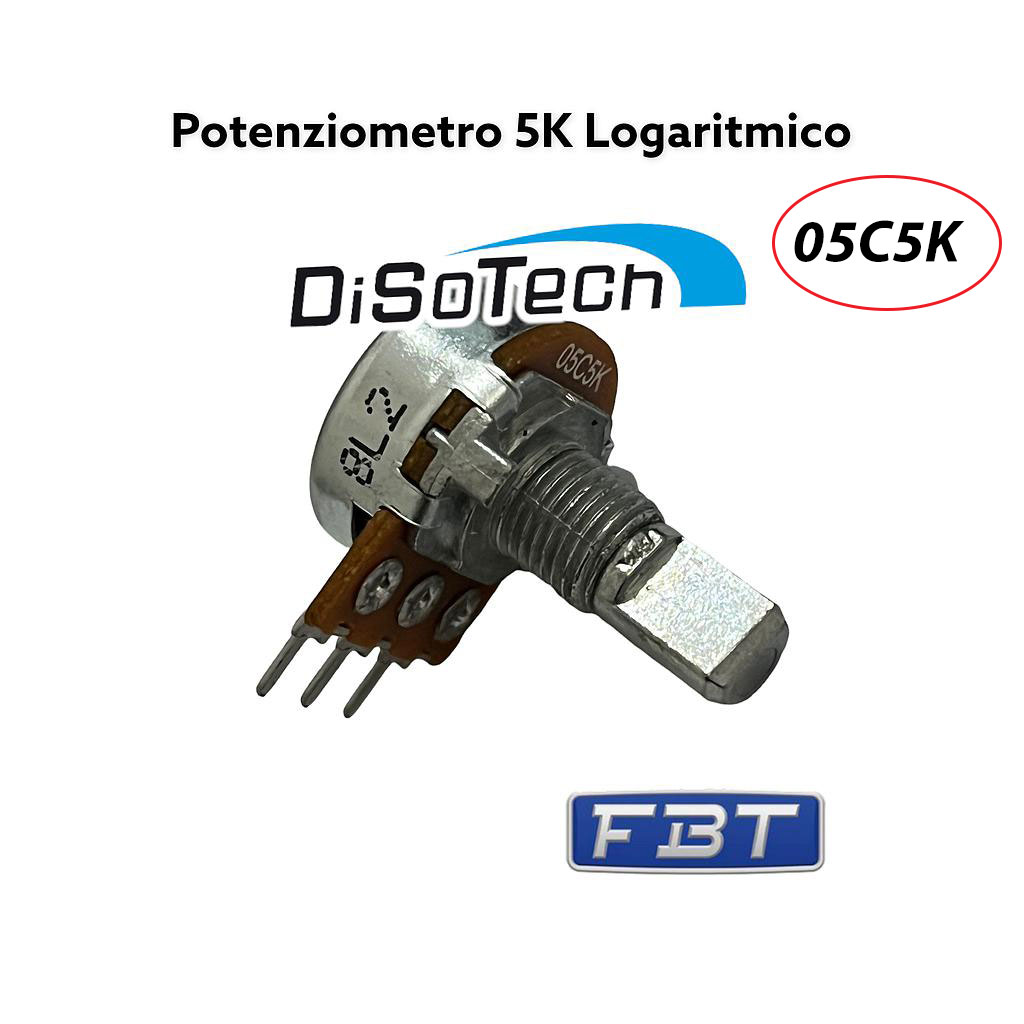 Potenziometro Gain 5K 05C5K Logaritmico FBT Albero liscio 15mm