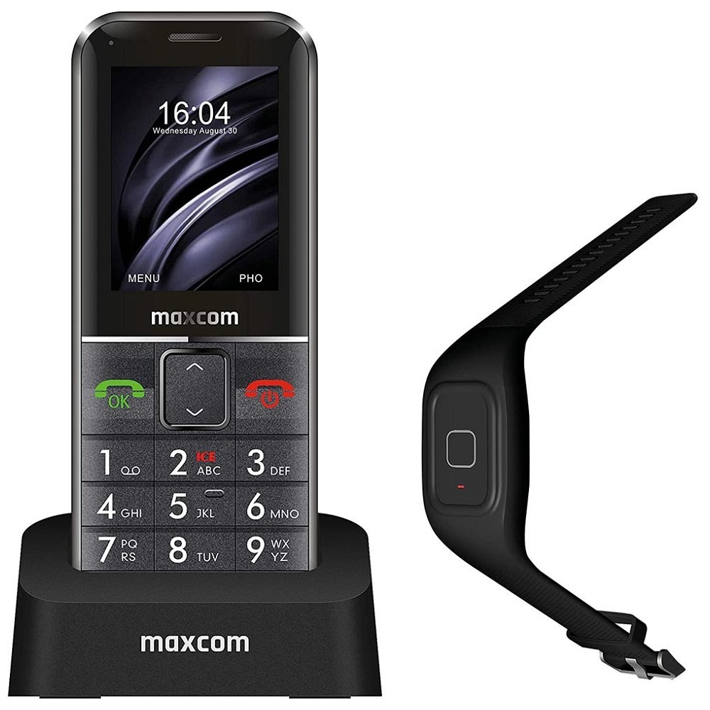 Cellulare MAXCOM MM735 black con bracciale e tasto SOS