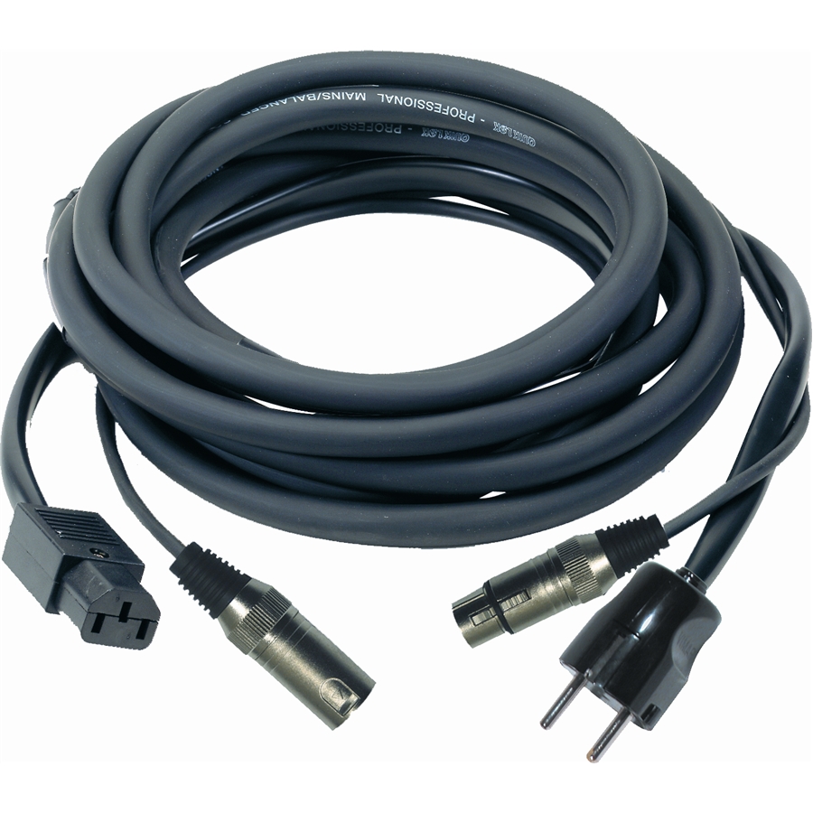 [30.00613] Cavo Phono XLR Rete 10mt Quiklok S/396-10 Cannon XRL / spina Schuko 16A