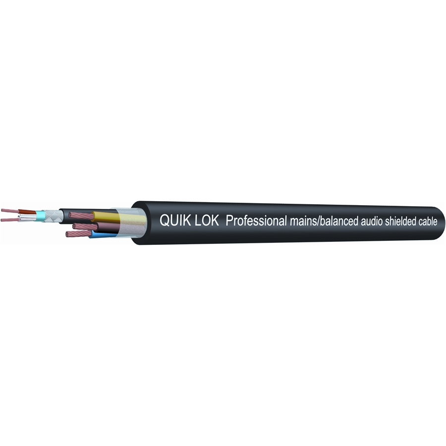 CAVO PHONO RETE SFUSO 1MT QUIK LOK - CA/836 BK 3x1.5 + XLR